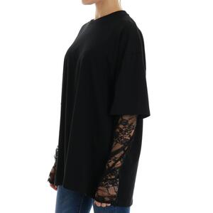 MAGLIETTA CON PIZZO NERO